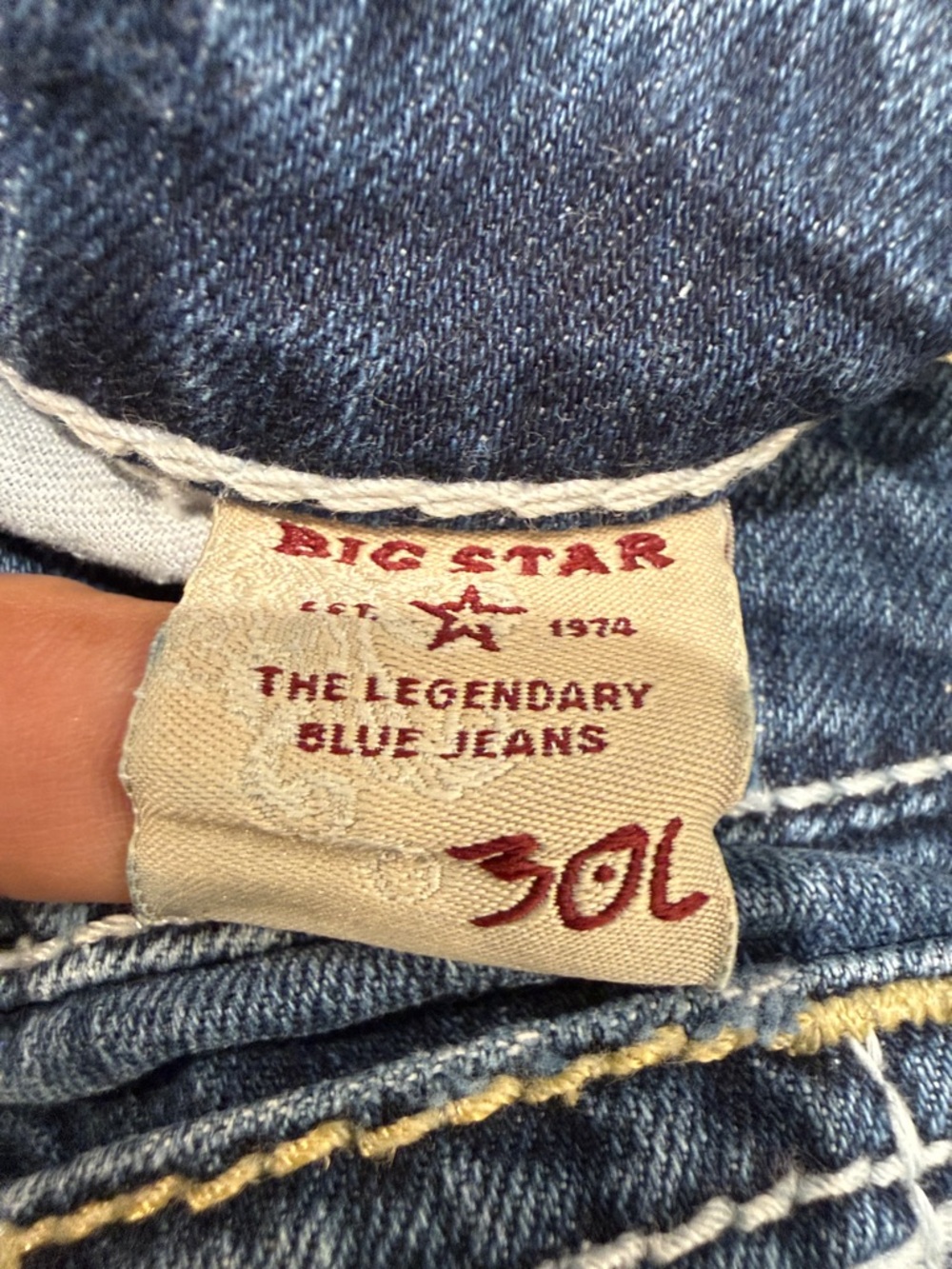 Dark Wash Women's Slim Straight Jeans. Waist 16”. Rise 8”. Inseam 32” - Picture 12 of 13